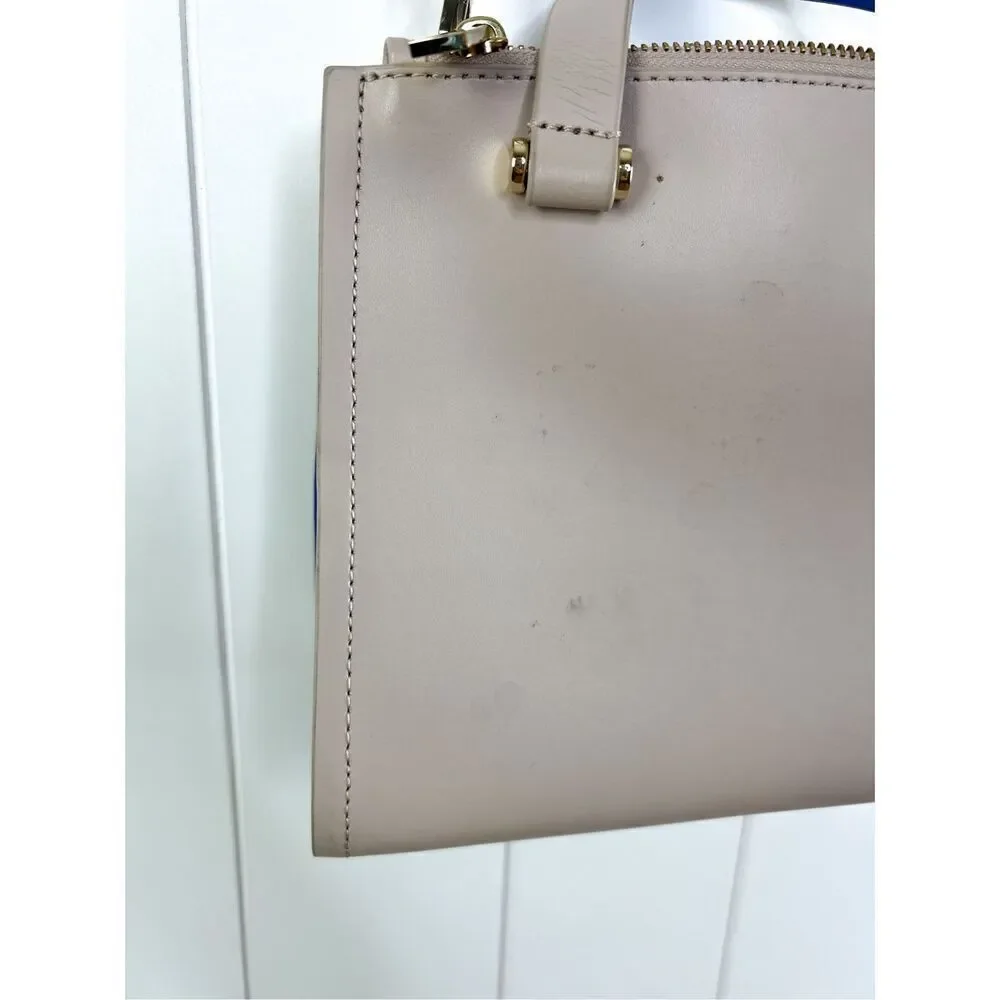 Kate Spade Pumice and Adventure Blue Arbour Hill Kyra‎ Convertible Leather Tote